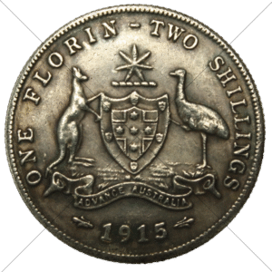 1915 Australian Florin Replica – Circulated Look - Space Filler Coin