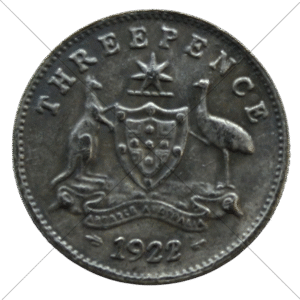 1922/21 Australian Overdate Threepence Replica – Circulated Look - Space Filler Coin