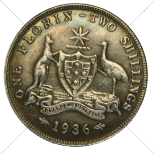 1936 Australian Florin Replica – Circulated Look - Space Filler Coin