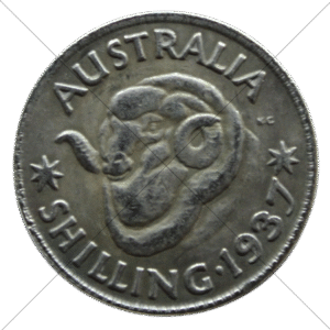 1937 Australian Shilling Replica – Circulated Look - Space Filler Coin
