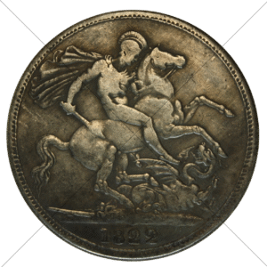 1822 UK George III Crown Replica - Circulated Look - Space Filler Coin