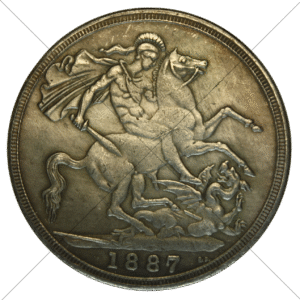 1887 UK Queen Victoria Crown Replica - Circulated Look - Space Filler Coin