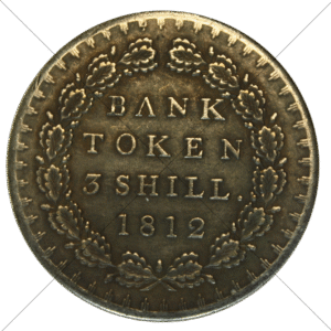 1812 UK 3 Shillings - George III (Bank of England Token) Replica Circulated Look - Space Filler Coin
