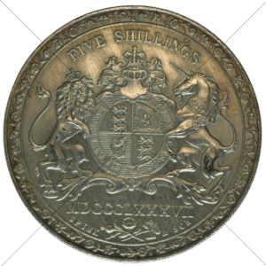 1887 UK Queen Victoria Jubilee Crown Replica - Circulated Look - Space Filler Coin