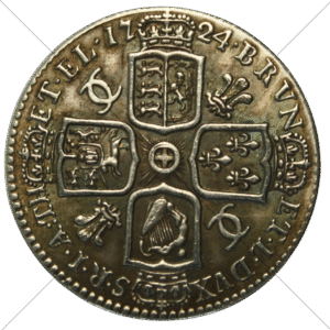 1724 UK Shilling Replica George I - Circulated Look - Space Filler Coin