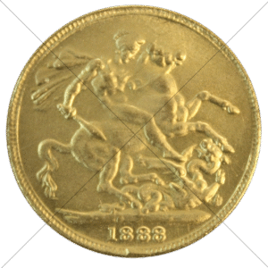 1888 Queen Victoria Sovereign Replica Circulated Look - Space Filler Coin