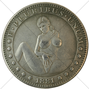 1881cc USA Hobo XXX Touching Herself Morgan Dollar Replica - Space Filler Coin