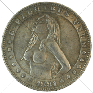 1881cc USA Hobo XXX Topless Woman Morgan Dollar Replica - Space Filler Coin