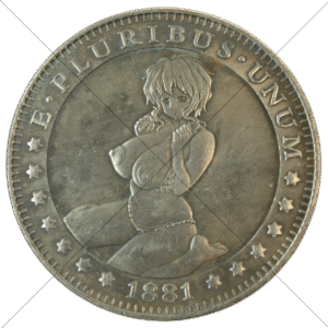 1881cc USA Hobo XXX Kneeling Topless Morgan Dollar Replica - Space Filler Coin
