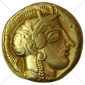 Ancient Greek Athena And The Owl Gold Look - Space Filler Coin