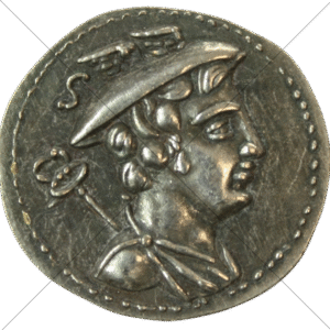 82 BC Ancient Rome Mercury/Ulysses Denarius (1) Replica - Space Filler Coin