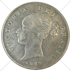 1849 UK Queen Victoria Half Crown Replica - Circulated Look - Space Filler Coin